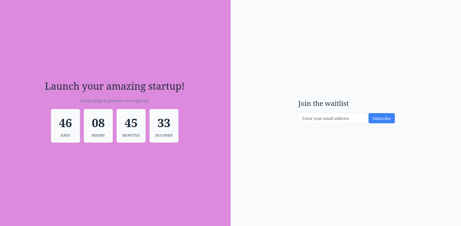 Launch page generating leads